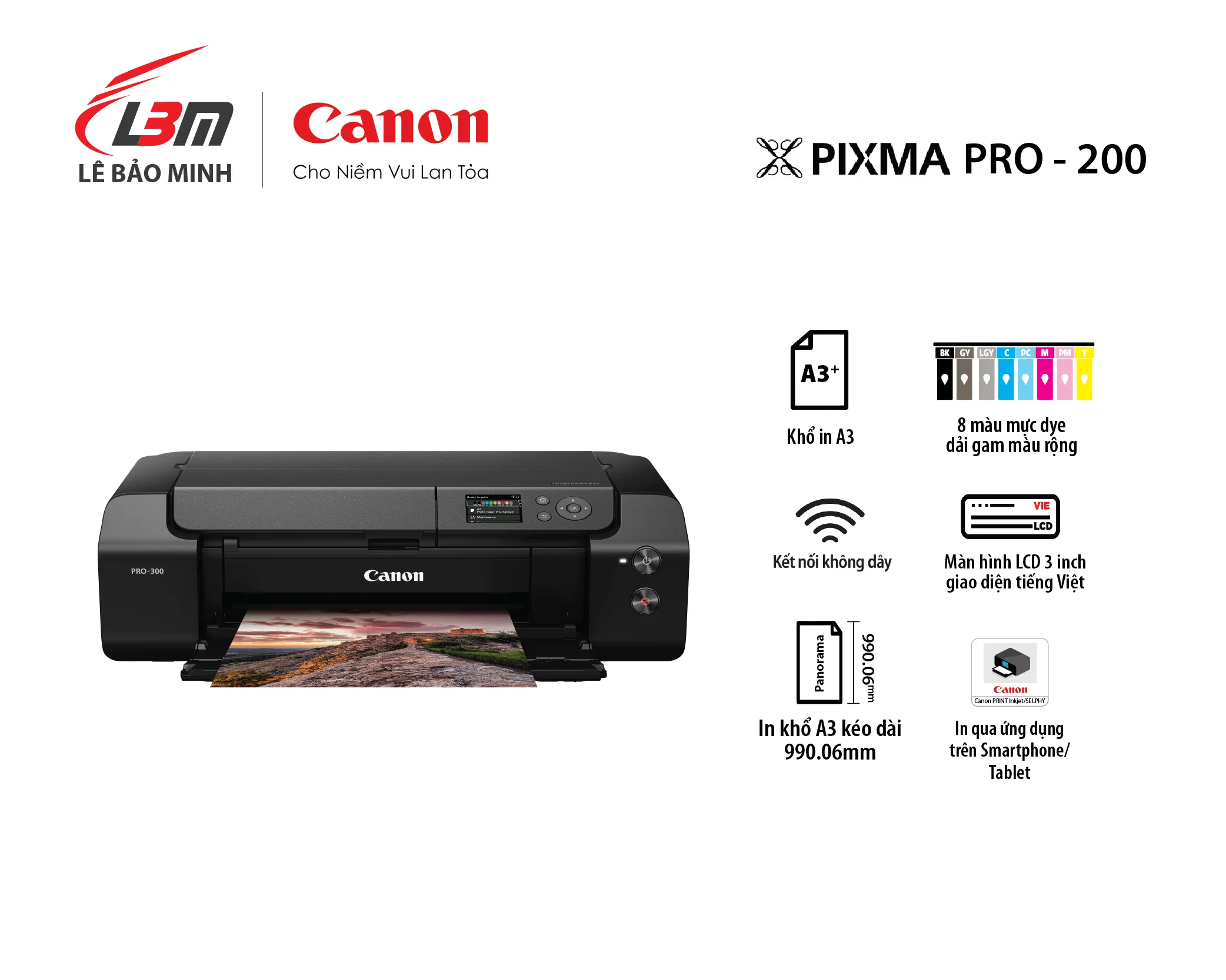 In ảnh chuyên nghiệp với Canon PIXMA PRO-200